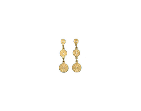 18k Yellow Gold Circular Design Diamond Earring 0.03ctw